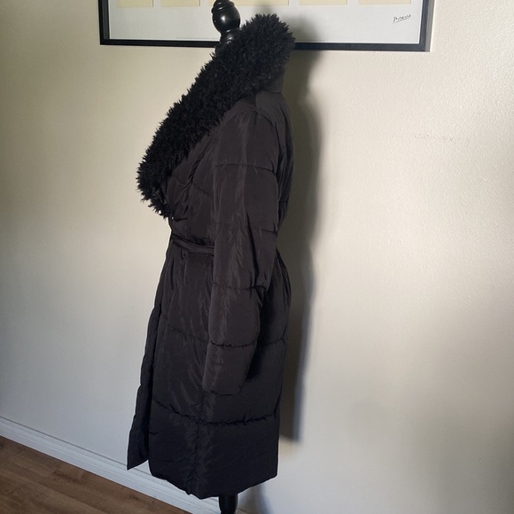 Women's Vero Moda Cozy Long Quilted Jacket removable fur - Picture 8 of 11